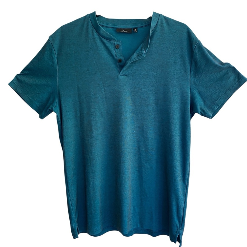 MARC ANTHONY Teal Two-Button Polo Short Sleeve Men’s Medium